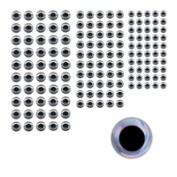 Artizan Molded Lure Eyes 3.5 5 6.5mm Silver Black 150