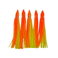 Swimerz Octopus Skirts 100mm Orange Fire 5 Pack Fishing Lure