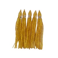 Swimerz Octopus Skirts 100mm Gold Glitter 5 Pack Fishing Lure