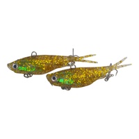 Swimerz 95mm Soft Vibe Clear Gold 2 Pack Lure
