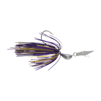 Dekoi 7gm Bladed Swim Jig Chatterbait Purple Gold 2 Pack