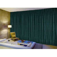 Large Thick Faux Mink Velvet Curtains 540cm x 230cm Green Pinch Pleat + Hooks