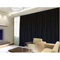 100% Blockout Curtain 1x300x270cm PINCH PLEAT Blackout High Level Fabric Black