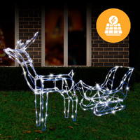 Solar LED Sleigh with Reindeer 80cm Christmas Decoration