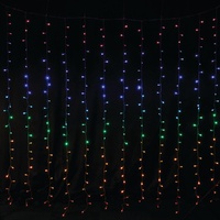 LED Curtain Lights 1.8m Rainbow Colour Christmas Indoor Outdoor