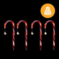 Solar Candy Canes with Stars 4 Pack Christmas Lights
