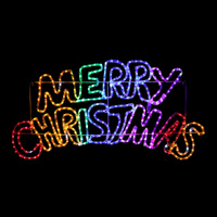 LED Merry Christmas Ropelight Rainbow 100cm Outdoor Decoration