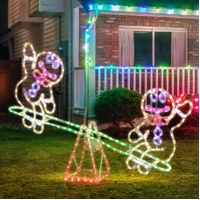 LED Gingerbread Man Seesaw Ropelight Christmas Decoration