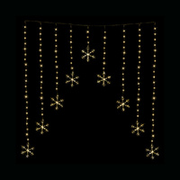 LED Snowflakes Curtain Lights Cool White