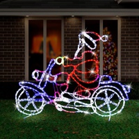 LED Rope Light Motorbike Crew Santa Christmas Decoration