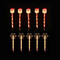 LED Candy Path Lights 5 Pack Snowflake Christmas Outdoor Decoration