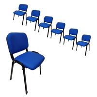Stackable Office Conference Visitor Chair Set 7 Blue
