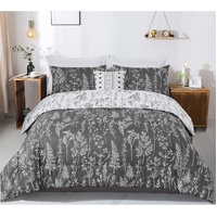 styleforhome Black White Floral King Reversible Comforter