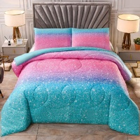 styleforhome Marble Gradient King Quilted Comforter Set