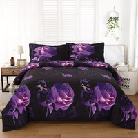 styleforhome Rose Golden Hour Aesthetic 3-Piece Comforter Set