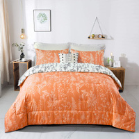 styleforhome Autumn Orange King Comforter Set 3-Piece