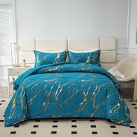 styleforhome Cozy Cloud Teal King Comforter Set 3-Piece