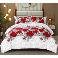 styleforhome Rose White King Comforter Set 3-Piece