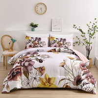 styleforhome Blush Floral Quilted Comforter Set King Size
