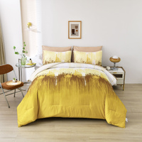 styleforhome Floral Stripes King Comforter Set 3-Piece Bedding