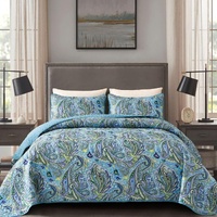 styleforhome Textured Quilted Coverlet & Pillowcase Set Queen