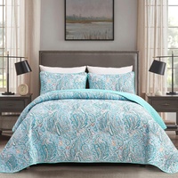 styleforhome Quilted Coverlet & Pillowcases Set Queen - Bold Design