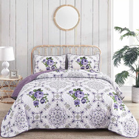 styleforhome Kaleidoscopic Quilted Coverlet & Pillowcovers Queen