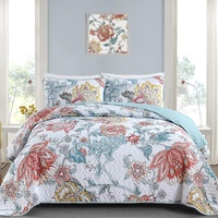 styleforhome Jazzy Quilted Bedspread and Pillowcovers Set Queen