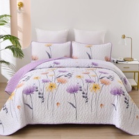 styleforhome Knit Quilted Coverlet and Pillowcovers Set Queen