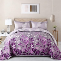 styleforhome Orchid Patchwork Plaid 3pc Bedspread Set