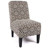 Café Lounge Brown Ramie Cotton Fabric Accent Dining Chair