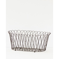 Casa Verde Wire Planter Alfabia Double Rust Garden Ornament