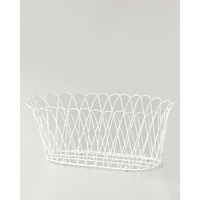 Casa Verde Wire Planter Alfabia Double Antique White Garden Ornament