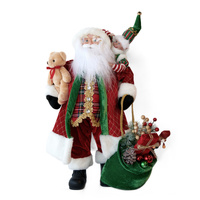 Luxury Santa with Bear & Elf Christmas Decoration 61cm