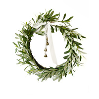 RTC Olive Christmas Wreath with Bow & Bell 61cm