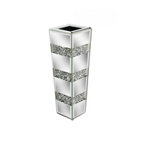 P&P Silver Diamond Inlaid Table Vase Modern Decorative