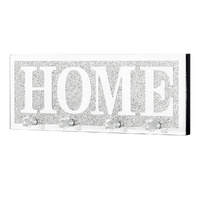 P&P Crushed Diamond Mirrored Key Hooks Storage HOME Letter Sign