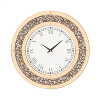 P&P Crushed Diamond Wall Clock 80x80cm Brown Oversized Elegant