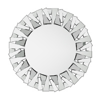 P&P Silver Sunburst Round Wall Mirror Decorative