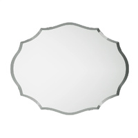 P&P Beveled Silver Oval Wall Mirror Frameless Design