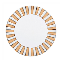 P&P Silver Tawny Round Sunburst Mirror Beveled Glass