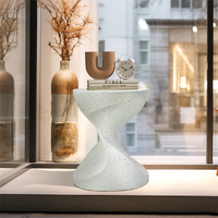 Hourglass Shaped Lightweight Concrete Sofa Side Table Bedside Table Nightstand
