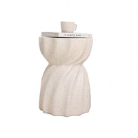 P&P Modern Hourglass Concrete Accent End Table Outdoor