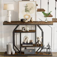 P&P 4-Tier Vintage Console Table Entryway Storage