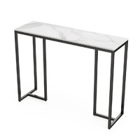 P&P Modern Heavy Stone Console Table Metal Narrow Hallway Entryway