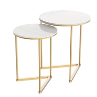 P&P Set of 2 Sintered Stone Nesting End Tables