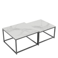 P&P Marble Nesting Coffee Table with Metal Frame - Side End