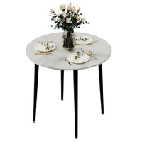 High-End Marble Round Dining Table 80x80cm Sintered Stone