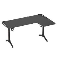 P&P L-Shaped Gaming Desk RGB LED PC Computer Studio Table