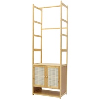 P&P Bamboo Clothing Rack Closet Organiser Storage Cabinet